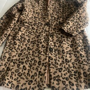 LUSH Faux Leopard Print Coat
